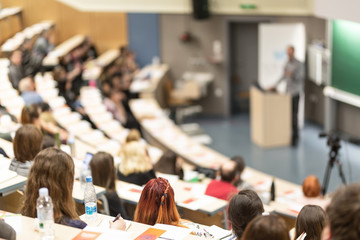 conference and presentation. audience at the conference hall. business and entrepreneurship. faculty