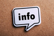 Info Speech Bubble Isolated On Brown paper Background