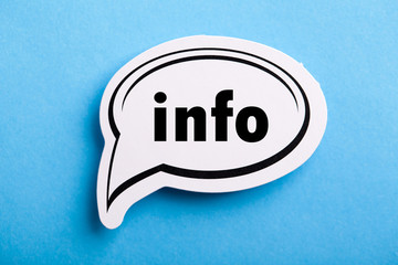 Info Speech Bubble Isolated On Blue Background