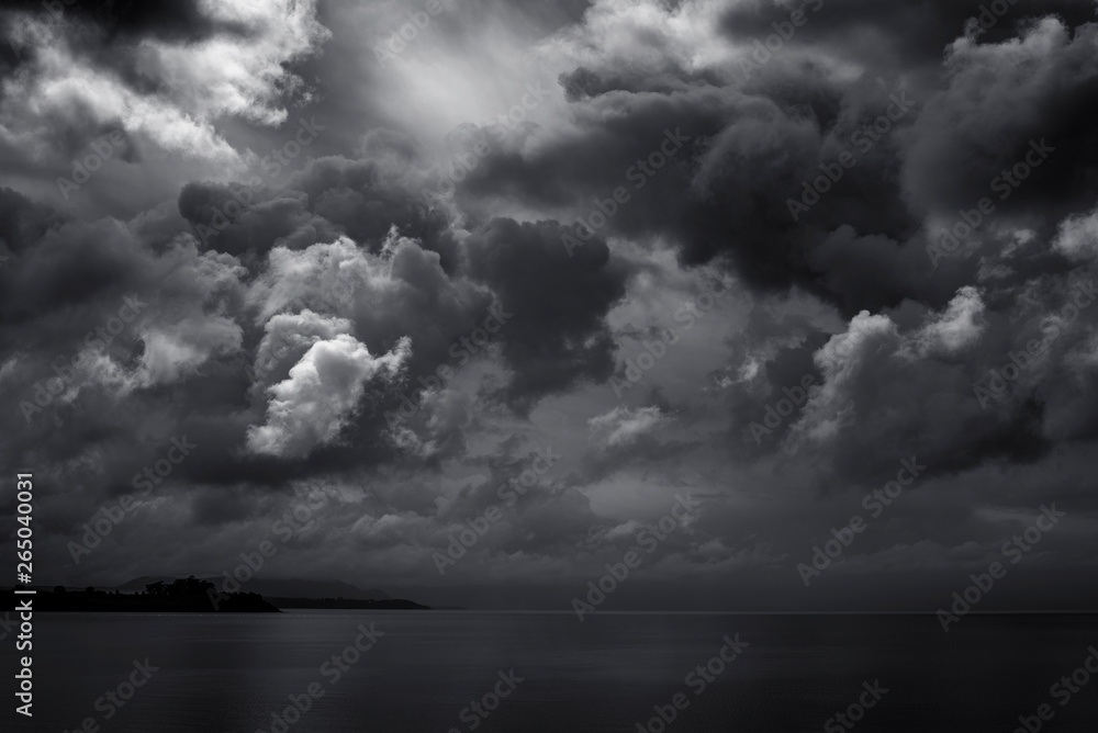 dark clouds for black stormy weather background - obrazy, fototapety, plakaty 