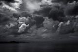 Fototapeta Kosmos - dark clouds for black stormy weather background