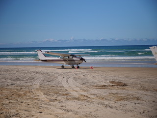 plane on the beach