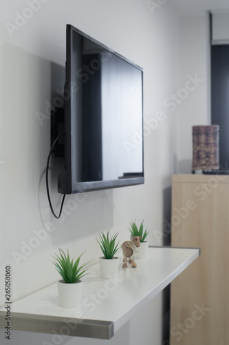 Falt Screen Tv Mounted On Wall In Bedroom Buy This Stock