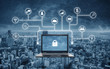 © SasinParaksa - Internet and online network security system. Laptop computer with lock icon on screen and application programming interface icons