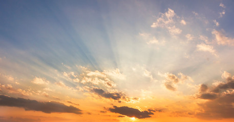 Wall Mural - world environment day concept ：orange cloudy sky background