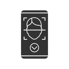 Sticker - Face scan approved glyph icon