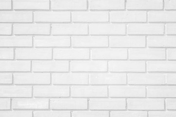 Wall Mural - Wall white brick wall texture background. Brickwork or stonework flooring interior rock old pattern clean concrete grid uneven bricks design stack.