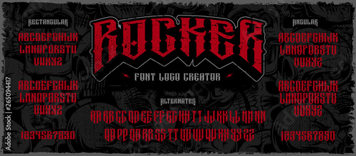 Fotografía Rocker display font logo creator on the dark background