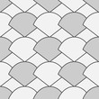 Abstract art deco pattern background. Vector scales or arches in Gatsby retro style seamless design with linear tiles pattern on grey