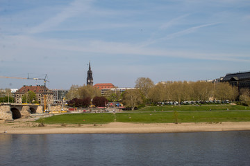 Wall Mural - Dresden cityscape with beautiful restored Baroque architecture, old downtown.