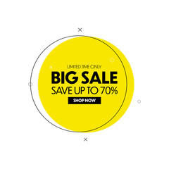 Poster - Big sale banner. Geometric discount tag. 