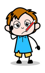 Wall Mural - Fever - School Boy Cartoon Character Vector Illustration