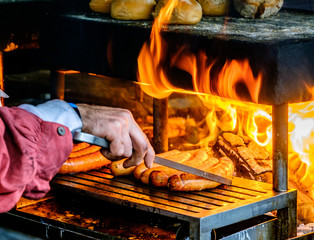 Wall Mural - grilled sausages