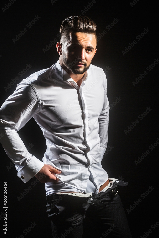 mens linen dress shirt Men's Faux Linen Short Sleeve Shirt