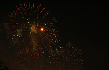 Wall Mural - Silvester Feuerwerk Raketen an Neujahr