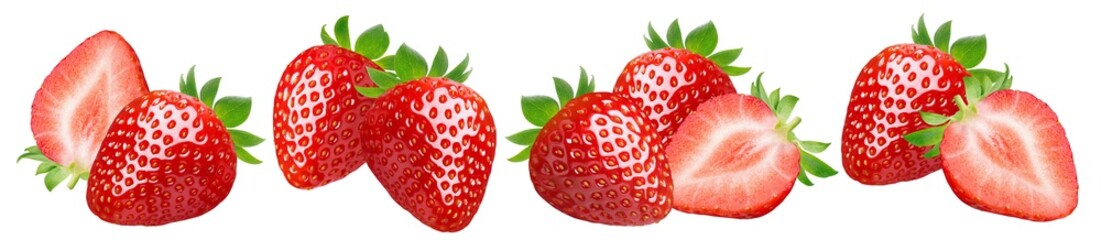 Wall Mural - fresh strawberry set isolated on white background