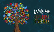 Cultural Diversity Day Tree Hand Concept Illustration
