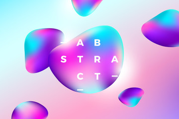 Abstract gradient background. Colorful fluid liquid shapes. Vector illustration.