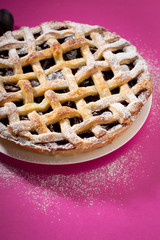 Canvas Print - Sweet summer pie with fruits