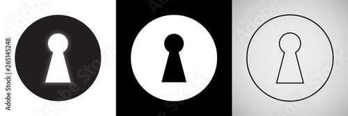 Cuadros en Lienzo Keyhole vector isolated icons