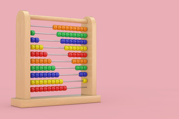 Wooden Children Abacus Toy for Learn Counting. 3d Rendering