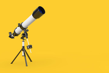 White Modern Mobile Telescope on Tripod. 3d Rendering