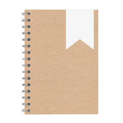 Poster - Mockup Brown Spiral Notepad. 3d Rendering