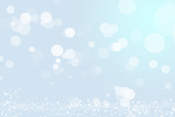 Light blue bokeh glitter background overlay. Backlit dust particals.