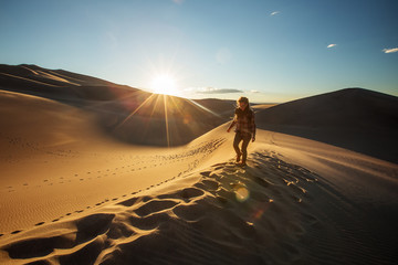 Poster - A tourist traveled through the desert