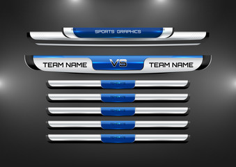 Scoreboard Broadcast Graphic and Lower Thirds Template for sport soccer and football, vector illustration