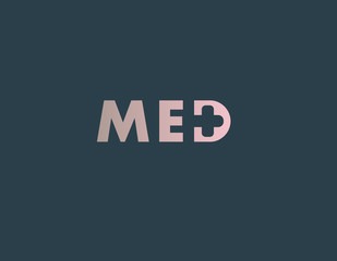 Wall Mural - Creative logo typography text MED and cross medical chat