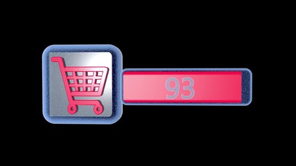 Wall Mural - shopping cart icon. the inclusion of abstract purchases. e-commerce sign. perform a download. activa
