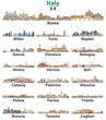 Italy cities cities skylines vector high detailed illustrations