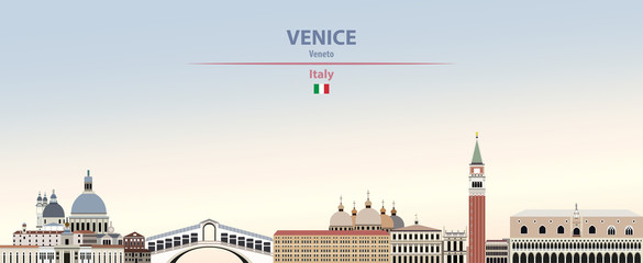 Venice city skyline on colorful gradient beautiful daytime background vector illustration