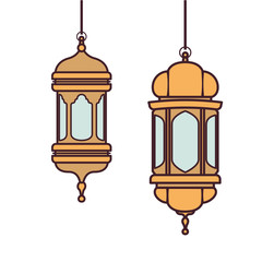 Wall Mural - ramadan kareem lantern hanging icon