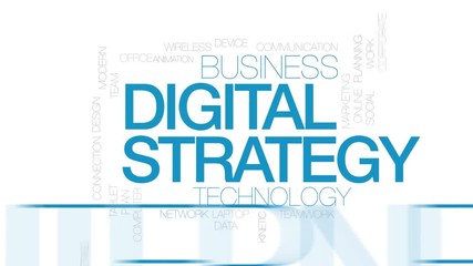 Wall Mural - digital strategy animated word cloud. kinetic typography.