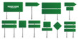 © 32 pixels - Road green traffic signs set. Blank board with place for text. Mockup. Isolated information sign. Direction. Vector illustration.
