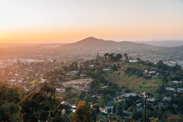 Wall Mural - Sunset view from Mount Helix in La Mesa, near San Diego, California