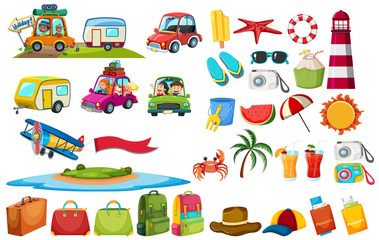 Wall Mural - set of travel element