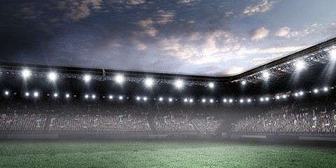 Full night football arena in lights