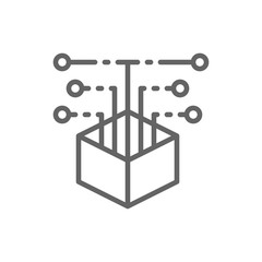 Open source code, web development line icon.