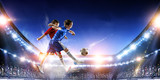 Fototapeta Sport - Little soccer champions. Mixed media