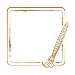 Wall Mural - vector vintage square frame with a paint brush decotration
