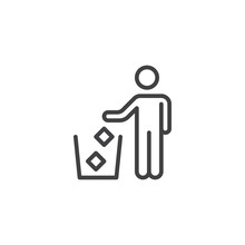 Do Not Litter Line Icon. Linear Style Sign For Mobile Concept And Web Design. Trash Bin Area Outline Vector Icon. Symbol, Logo Illustration. Pixel Perfect Vector Graphics