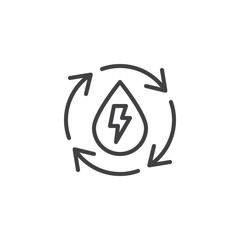 water recycling energy line icon. linear style sign for mobile concept and web design. ecology recyc