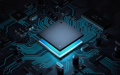 Central Computer Processors CPU concept. 3d rendering,conceptual image.