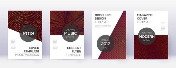 Modern brochure design template set. Orange abstra