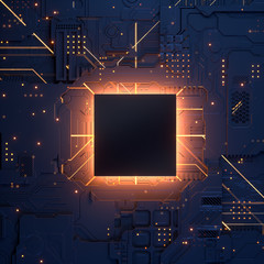 Wall Mural - Central Computer Processors CPU concept. 3d rendering,conceptual image.