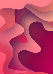 Wall Mural - 3d paper art illustration. Bright colorful halftone gradients. Design layout for banners presentations, flyers, posters and invitations. Vector illustration