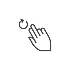 2x rotate line icon. Hand Click linear style sign for mobile concept and web design. Two finger touch gesture outline vector icon. Symbol, logo illustration. Pixel perfect vector graphics